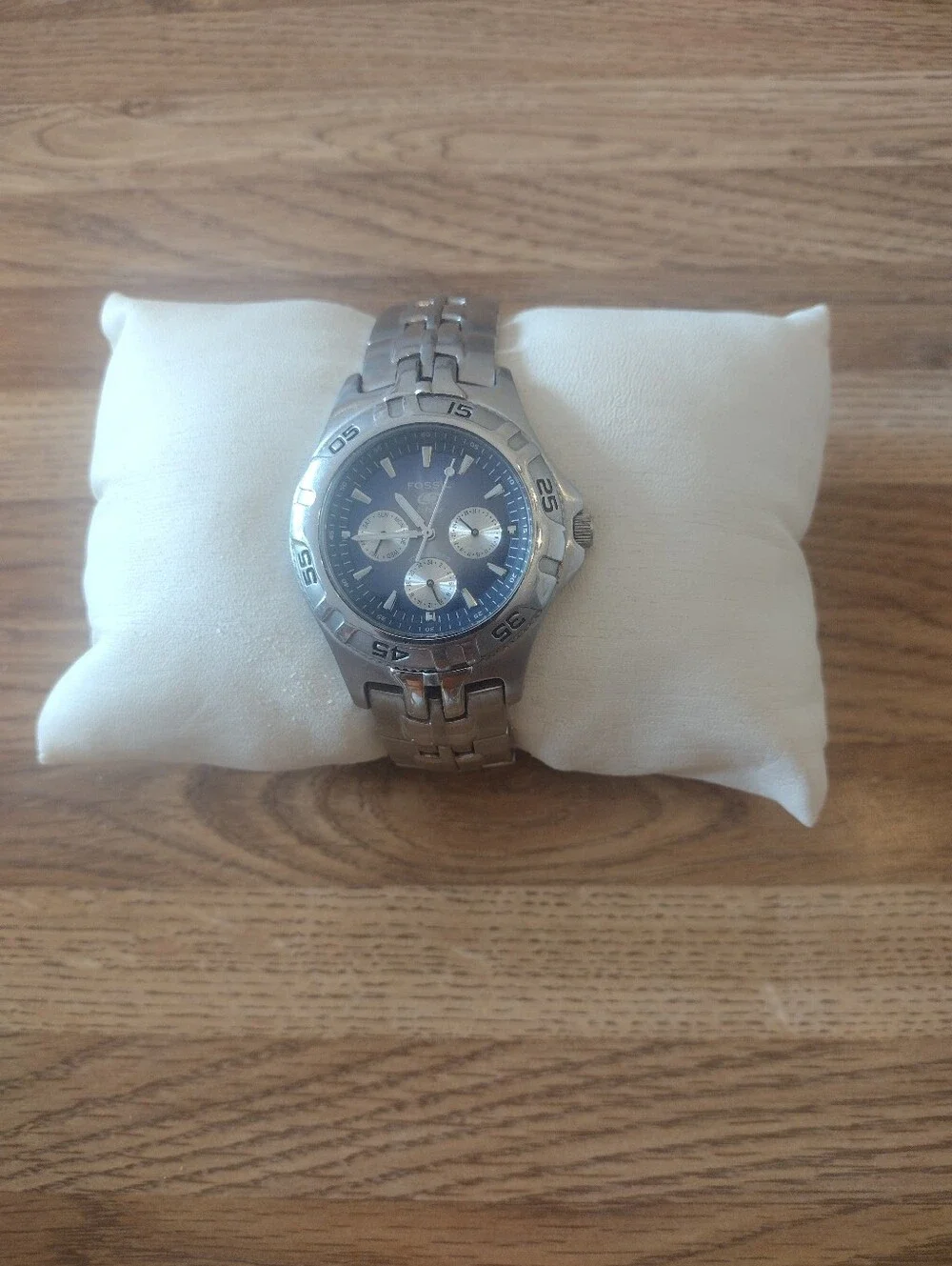 Men's BQ-9177 Fossil Blue 35MM Chronograph Stainless Steel Quartz Watch
